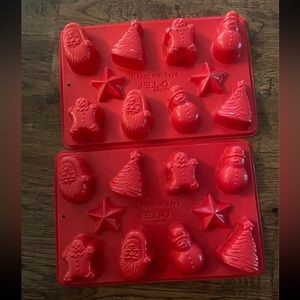 Christmas jello molds set of 2 NEW baking, Santa Christmas tree